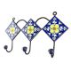 Navy Blie With Yellow Ceramic Floral Tiles Hooks Online